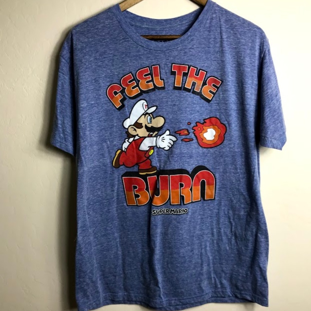 Super Mario Nintendo Feel the Burn Shirt Blue